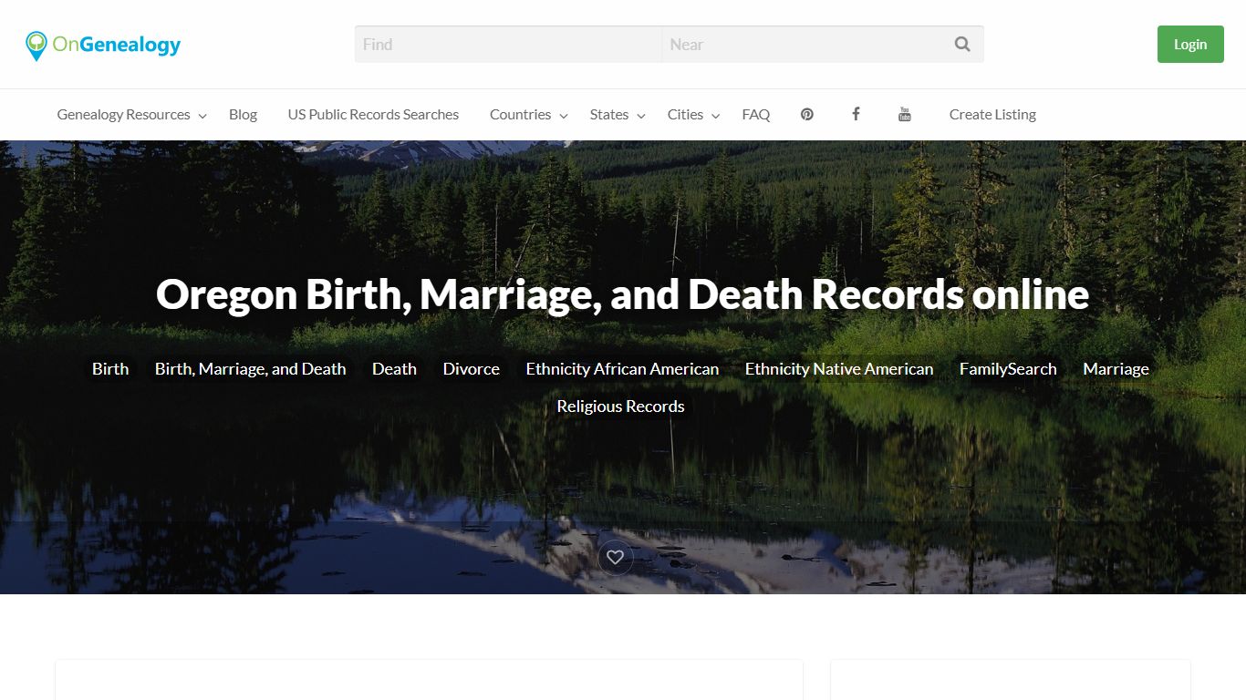 Oregon Birth, Marriage, and Death Records online - OnGenealogy